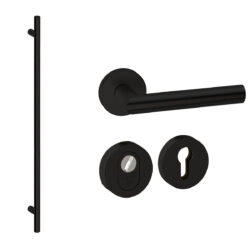 Voordeurset rond Frankfurt 1900 mm zwart Hardbrass