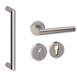 Voordeurset rond Nairobi 800 RVS inox Hardbrass