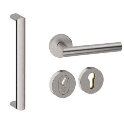 Voordeurset rond Moskou 350 RVS inox Hardbrass