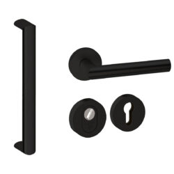 Voordeurset rond Moskou 350 zwart Hardbrass