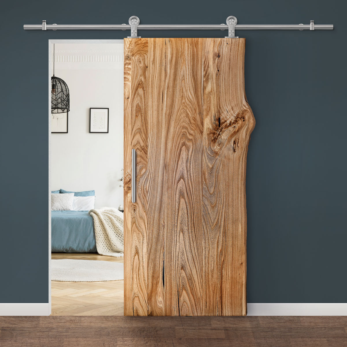 Schuifdeursysteem Singleton RVS 2 meter – schuifdeurrails – sfeerfoto