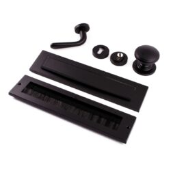 Complete voordeurset PUURzwart linkswijzend Hardbrass