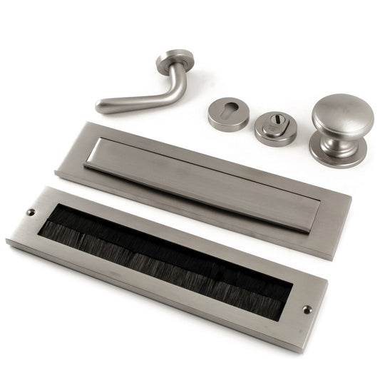 Voordeurset compleet RVS PVD links Hardbrass