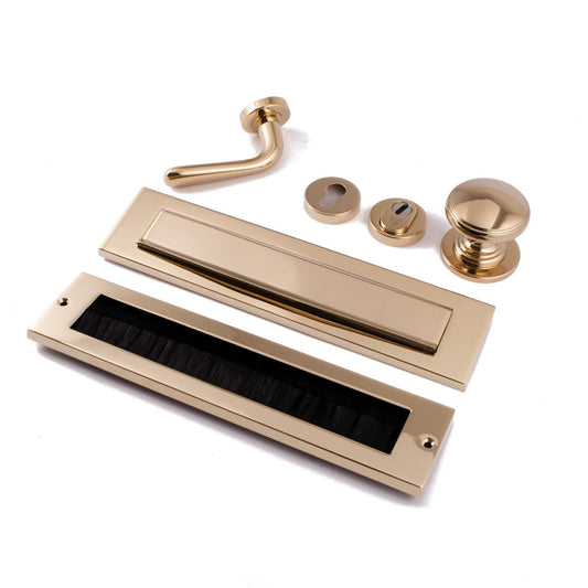 Voordeurset compleet messing PVD links Hardbrass