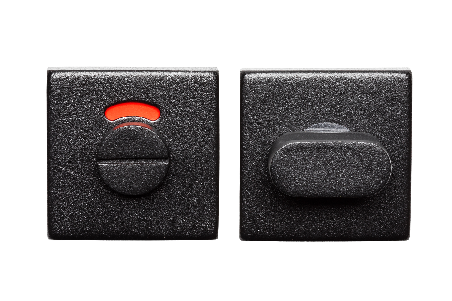 AVJD Deurklinken L-haaks op vierkant rozet - zwart