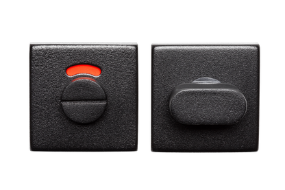 AVJD Deurklinken L-haaks op vierkant rozet - zwart