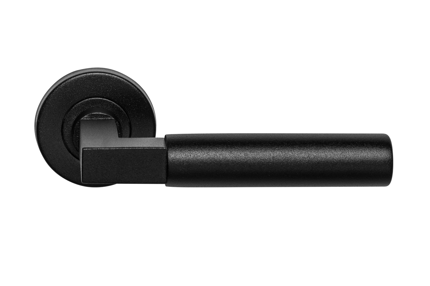 AVJD Deurklinken Bauhaus op rond rozet - zwart