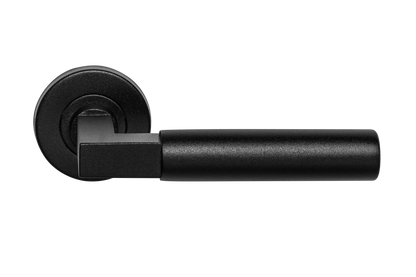 AVJD Deurklinken Bauhaus op rond rozet - zwart