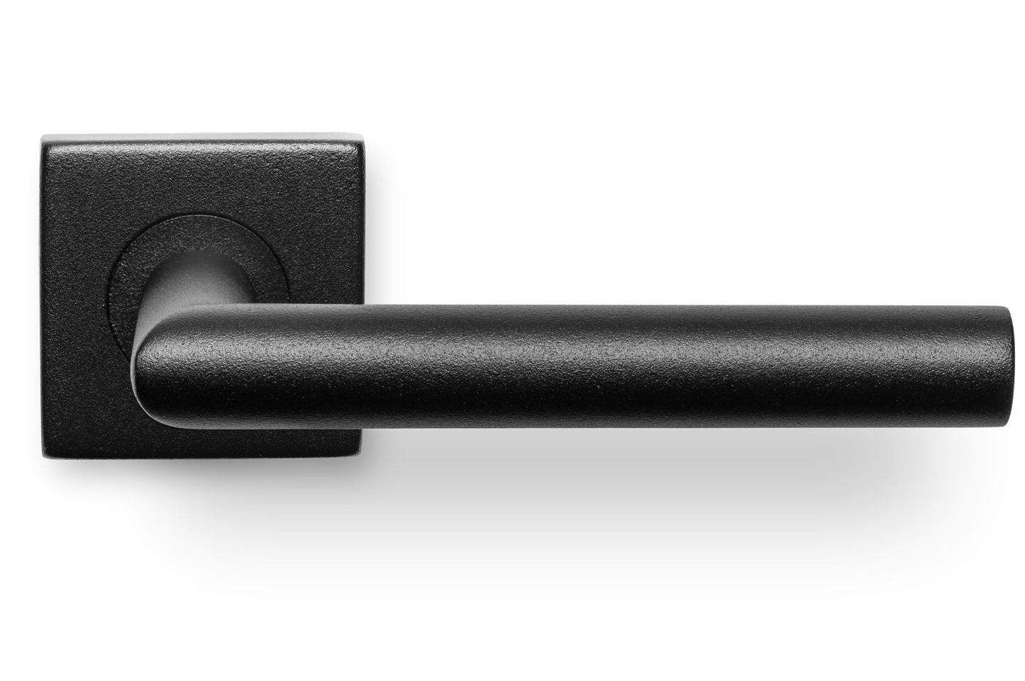 AVJD Deurklinken L-haaks op vierkant rozet - zwart