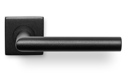 AVJD Deurklinken L-haaks op vierkant rozet - zwart