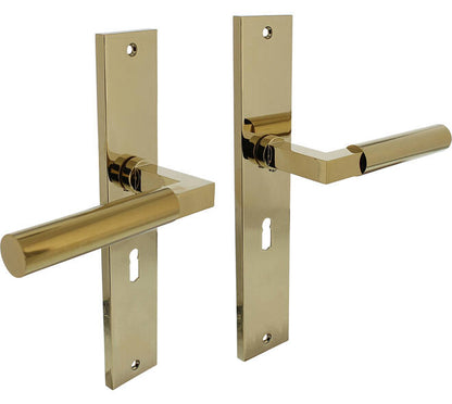 Deurklinken Bauhaus op schild | Intersteel | Messing PVD