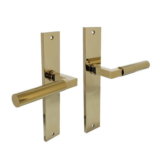 AVJD Door handles L-shaped round on shield - black