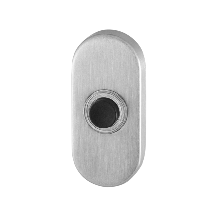 GPF Beldrukker ovaal met zwarte button - RVS