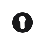 GPF Deurklinken zwart L-haaks model op rond rozet - mat zwart