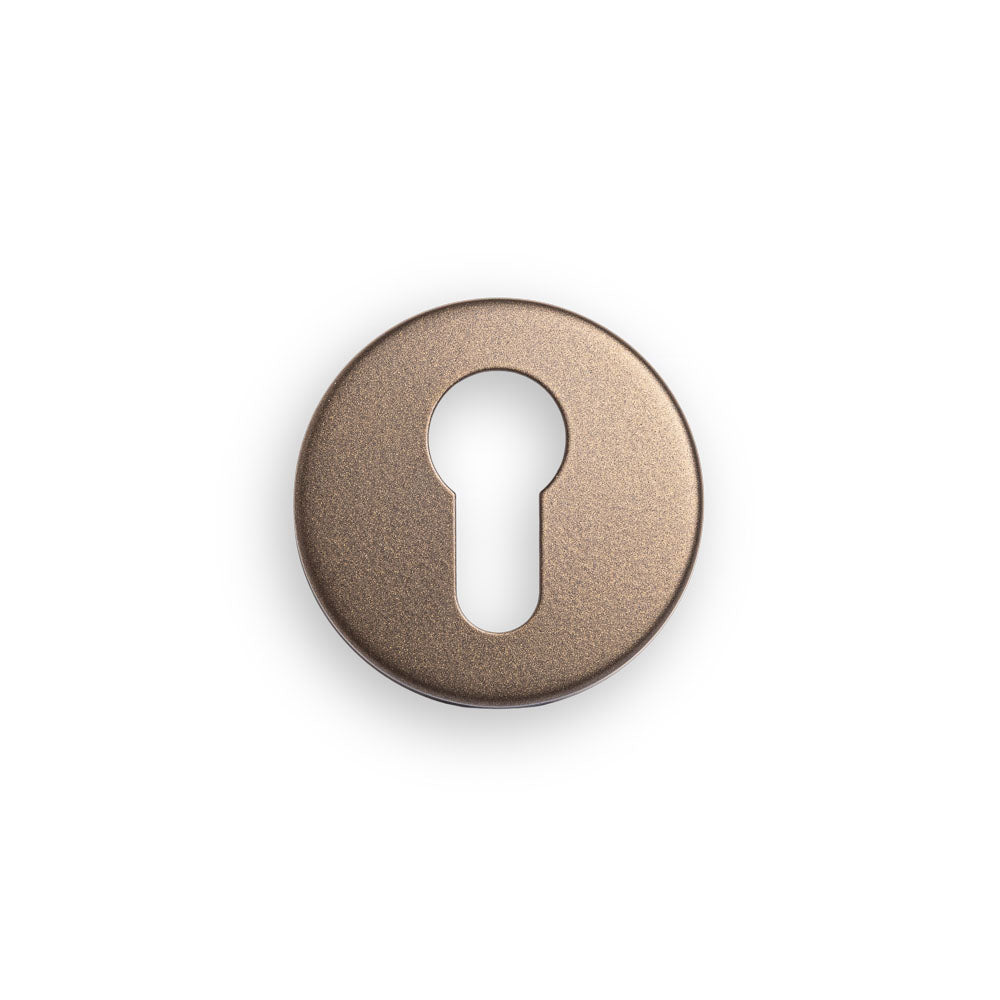 AVJD Door handles Bauhaus on round rosette - black