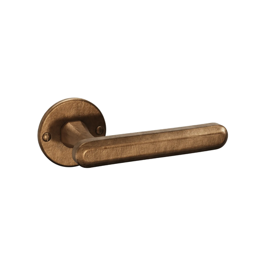 GPF Door handles L-bend on rosette - Dark brown