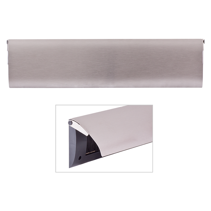 Tochtklep RVS 86x345 mm – brievenbus binnenzijde | GPF