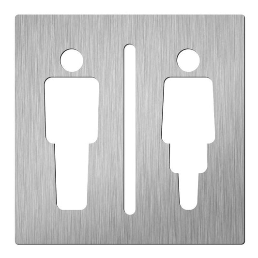 Hardbrass Pictogram heren/dames vierkant - RVS