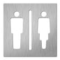 Hardbrass Pictogram heren/dames vierkant - RVS