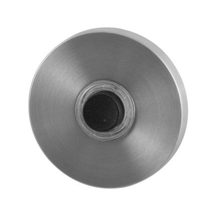 GPF Beldrukker rond met zwarte button - RVS