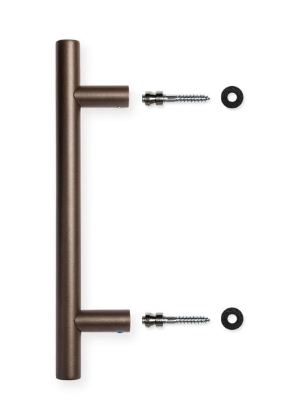 AVJD Door handles Bauhaus on round rosette - black