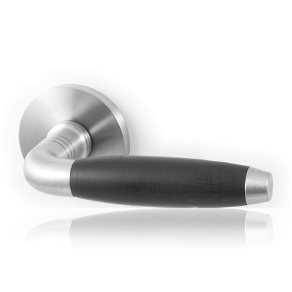 1930s door handles on rosette | GPF | Stainless steel-ebony
