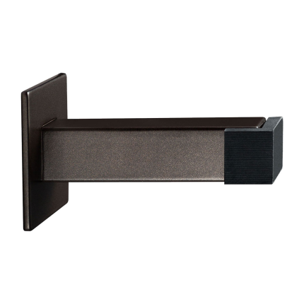 GPF Door stop with square rosette, 85mm - black