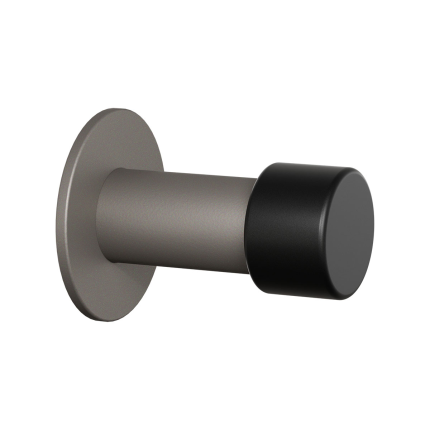 GPF Türstopper mit Rosette, rund, 60 mm – schwarz