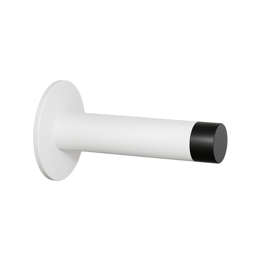 Deurstopper wit slank Ø19 op rond rozet 85 mm | GPF