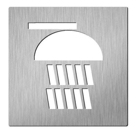 Hardbrass Pictogram douche vierkant - RVS