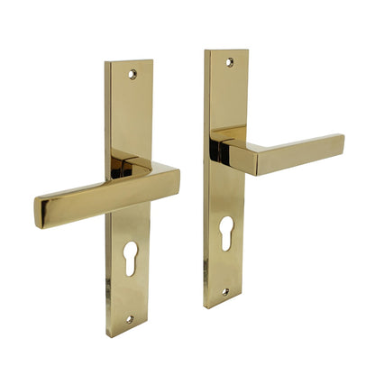Deurklinken Hera op schild | Intersteel | Messing PVD