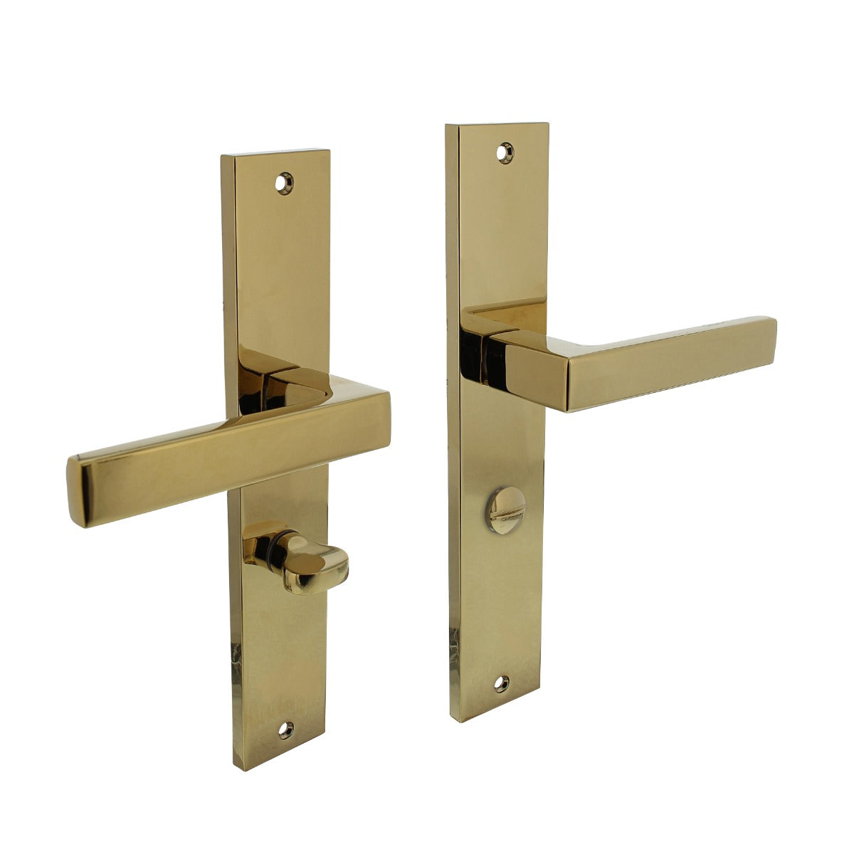 Deurklinken Hera op schild | Intersteel | Messing PVD
