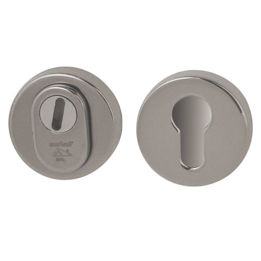 Veiligheidsrozetten rond met kerntrekbeveiliging | Hardbrass | Glans Nikkel