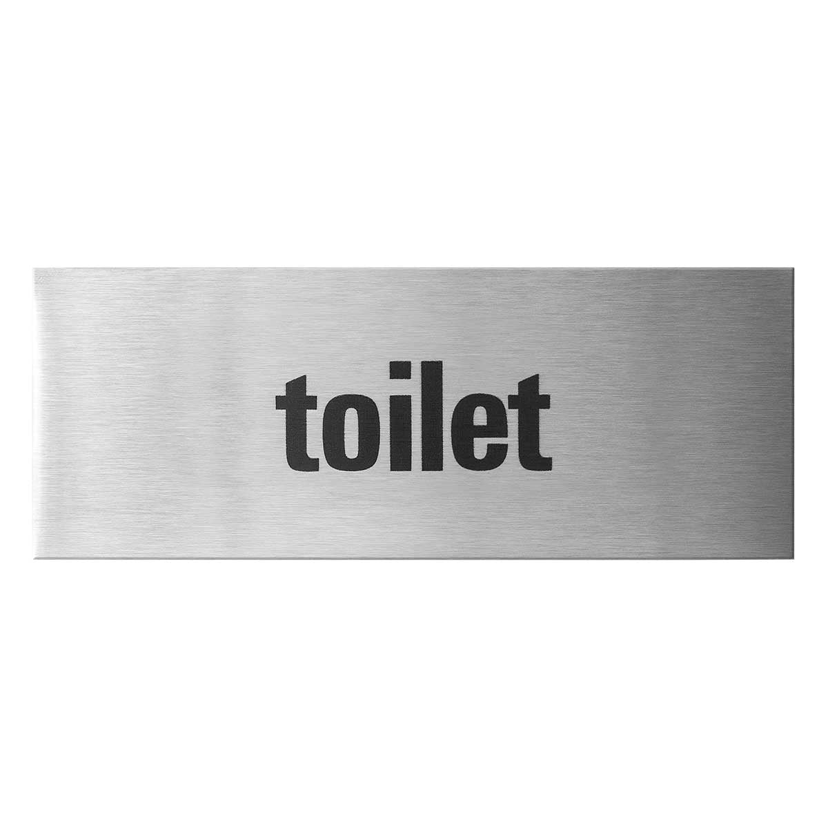 Deurbordje rechthoekig RVS 50x130 mm – Toilet