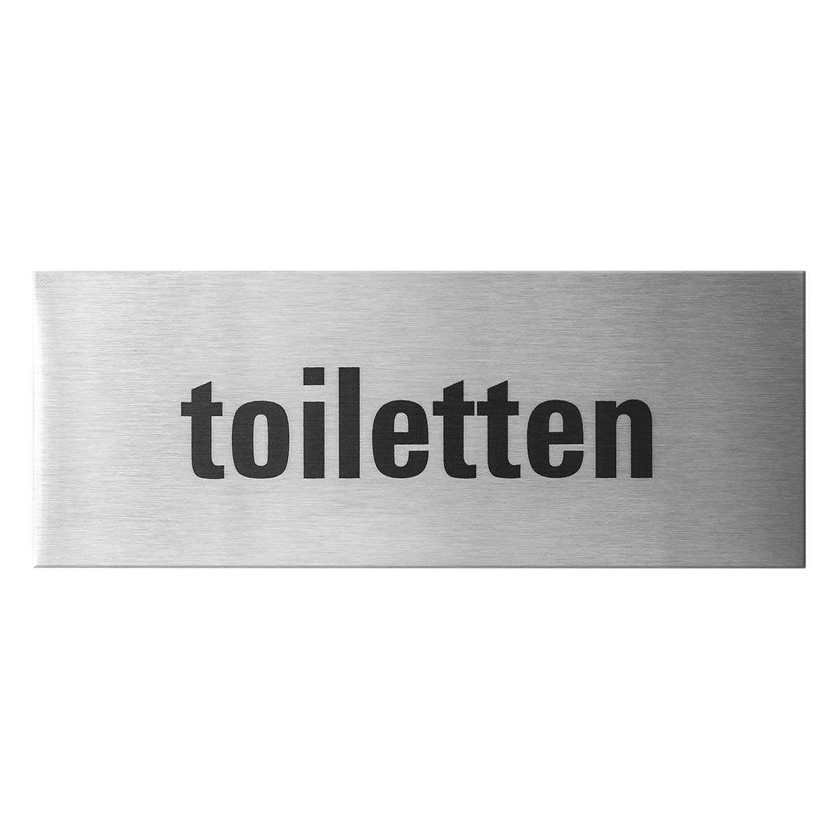 Deurbordje rechthoekig RVS 50x130 mm – Toiletten