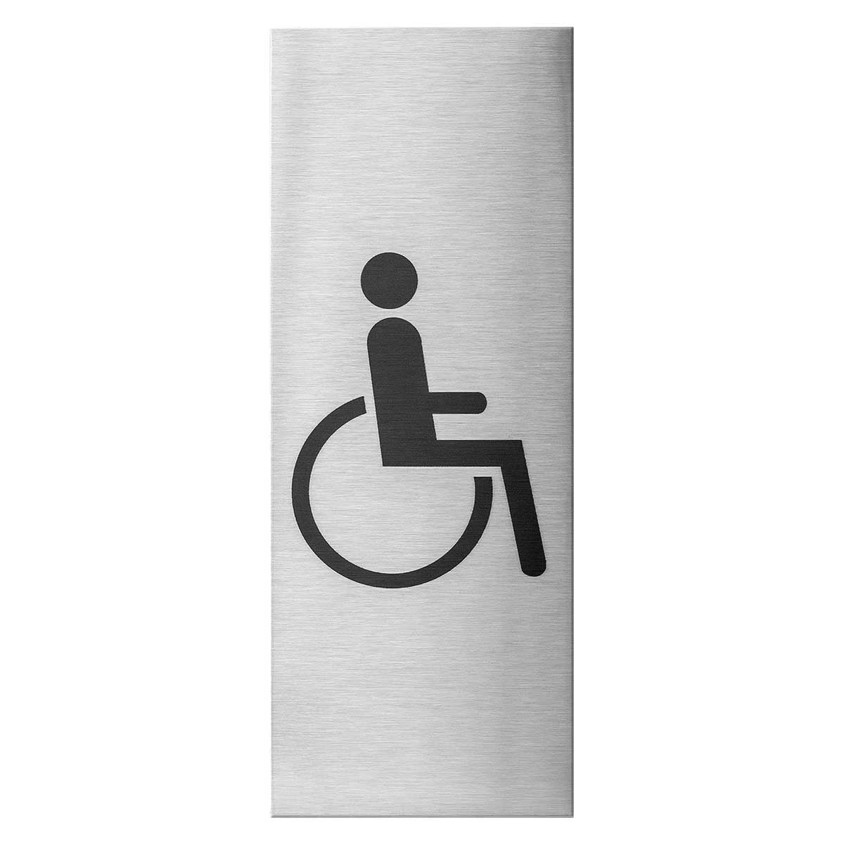 Pictogram rechthoekig RVS 130x50 mm – Mindervalide