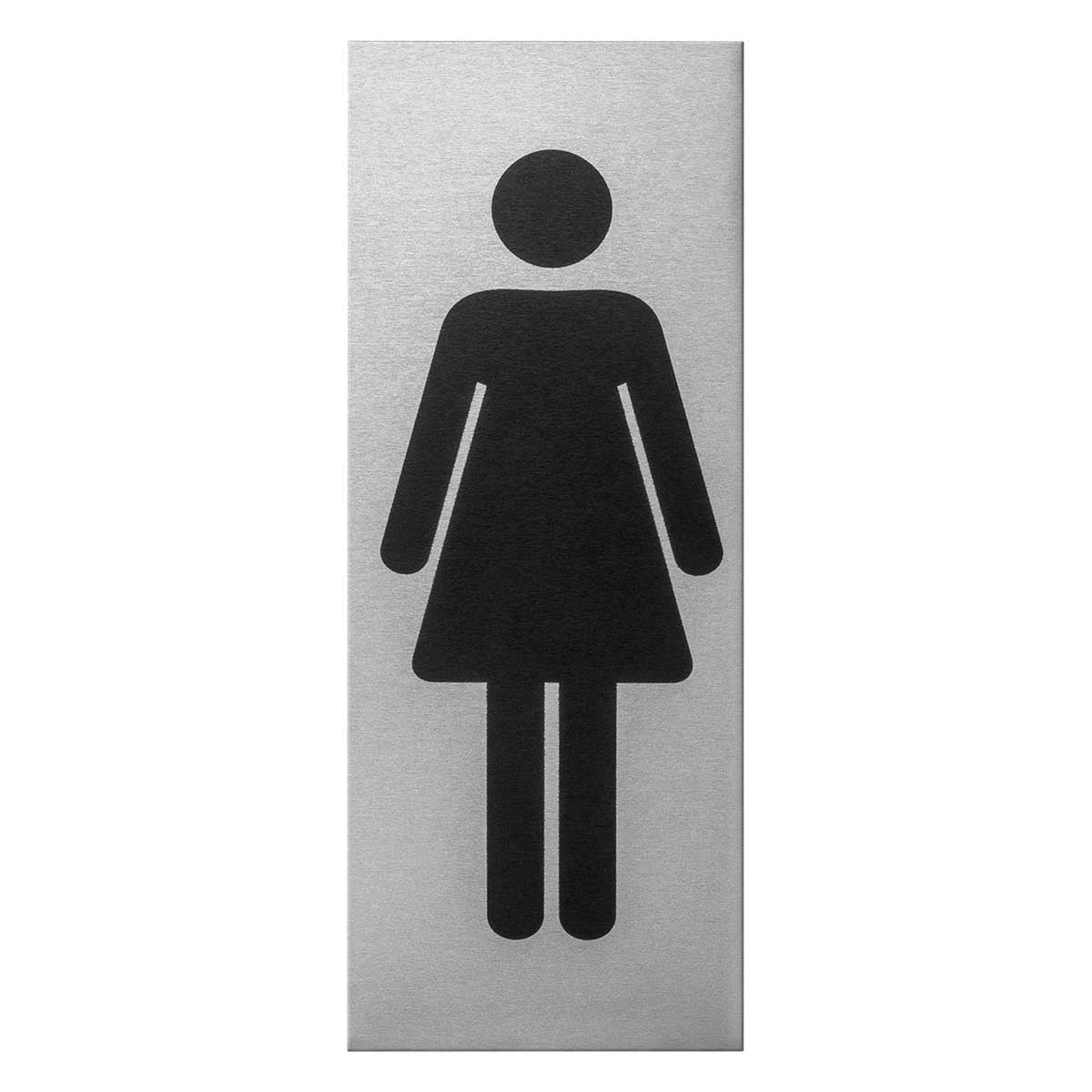 Pictogram rechthoekig aluminium 130x50 mm – Dames