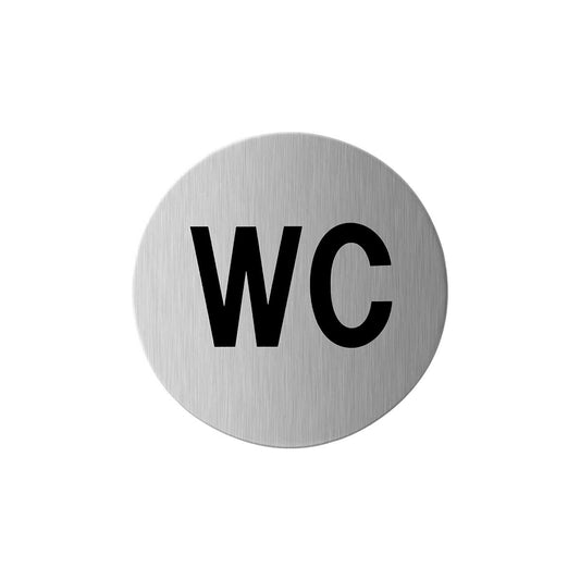 Pictogram wc rond RVS Ø75 mm – zelfklevend