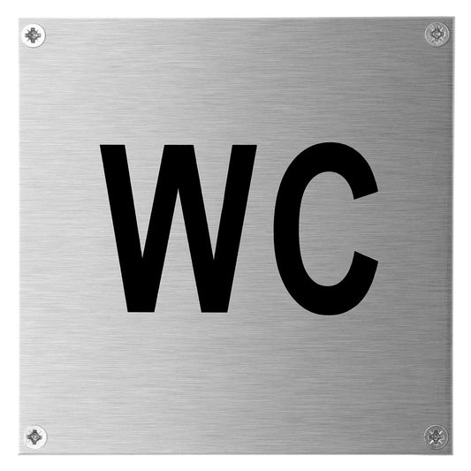 Pictogram wc vierkant RVS 125x125 mm – geschroefd