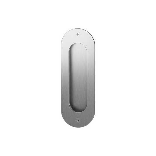 Schuifdeurkom ovaal RVS geborsteld 120x40 mm – model 0713
