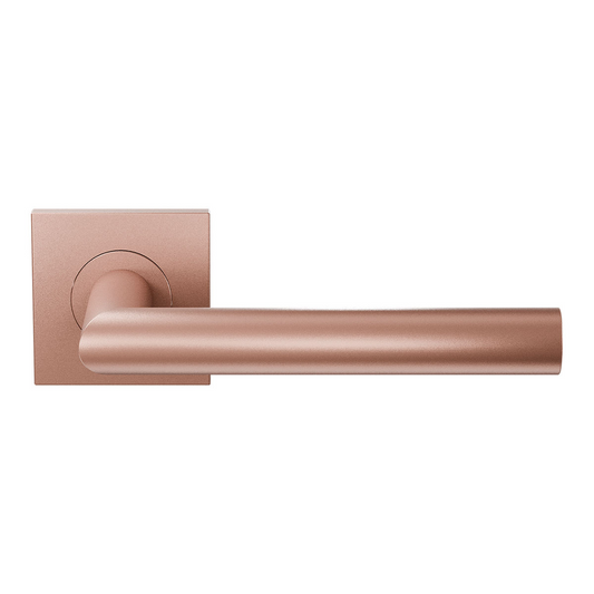 GPF Entree deurklink L-haaks Blush roze op vierkant rozet