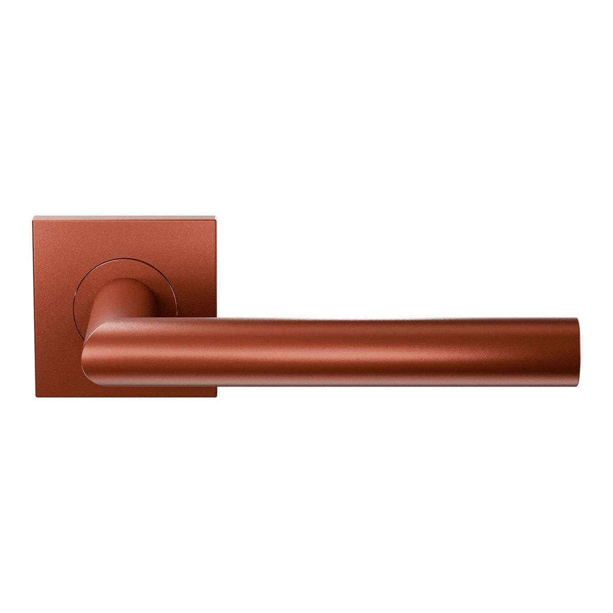 GPF Entree deurklink L-haaks Terra terracotta op vierkant rozet