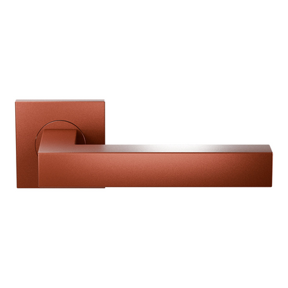 GPF Entree deurklink vierkant Terra terracotta op vierkant rozet