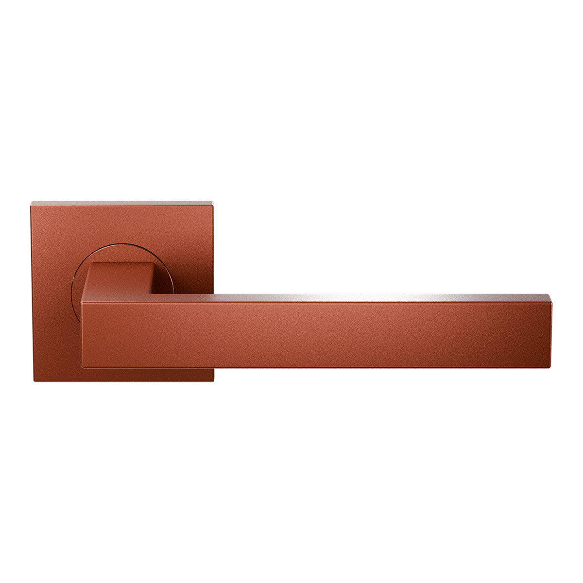 GPF Entree deurklink rechthoekig Terra terracotta op vierkant rozet