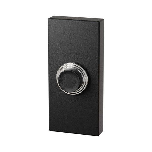 Beldrukker rechthoekig zwart – deurbel 70x32x10mm | GPF