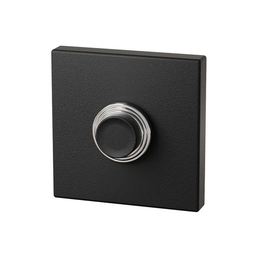 Beldrukker vierkant zwart – deurbel 50x50x8mm | GPF