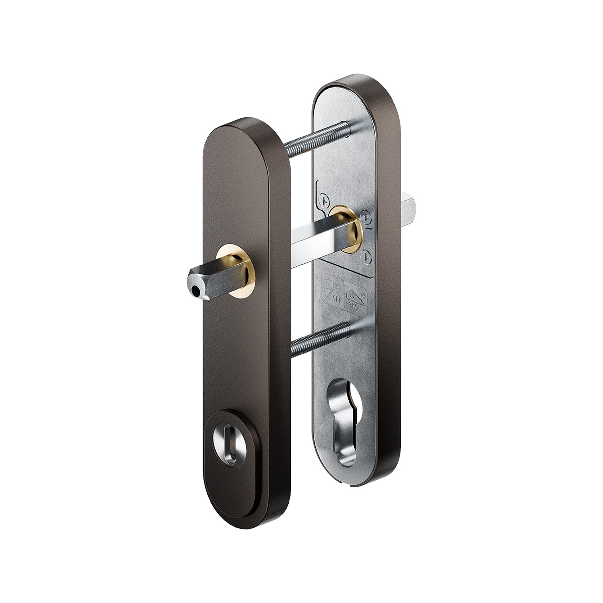 GPF hefschuifschilden SKG*** Afgerond 160 mm – greep binnen en buiten Dark blend