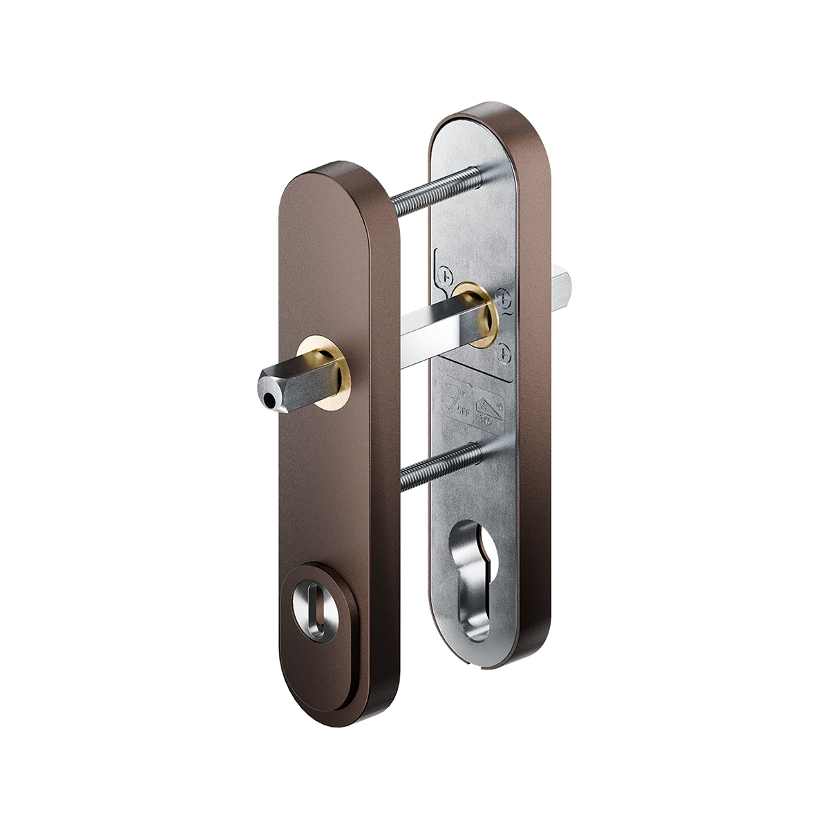 GPF hefschuifschilden SKG*** Afgerond 160 mm – greep binnen en buiten bronze blend