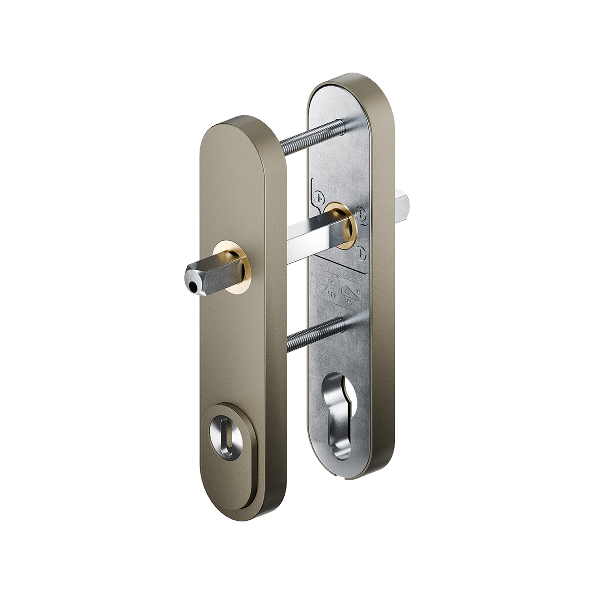 GPF hefschuifschilden SKG*** Afgerond 160 mm – greep binnen en buiten Champagne blend