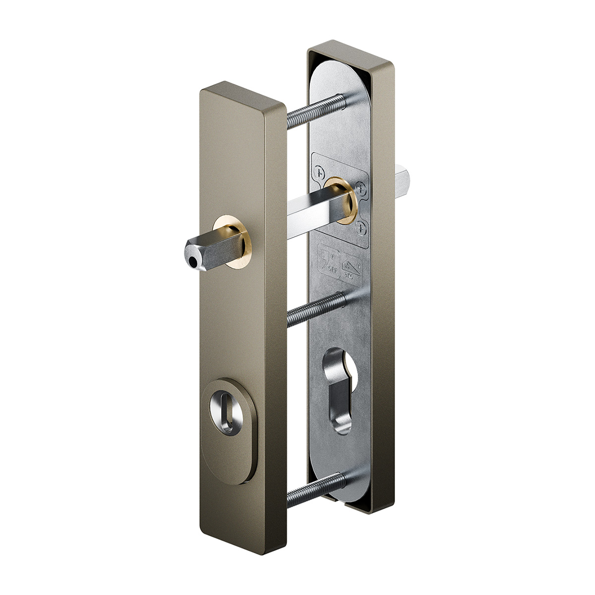 GPF hefschuifschilden SKG*** Rechthoekig 180 mm – greep binnen en buiten Champagne blend